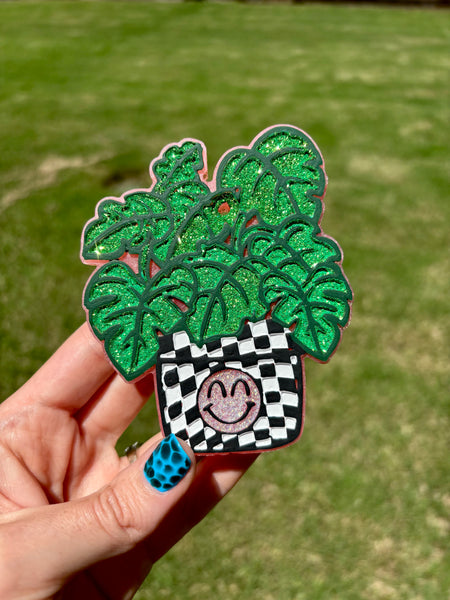 Checkered Monstera Pot