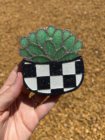 Checkered Succulent Pot