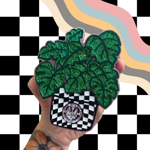 Checkered Monstera Pot