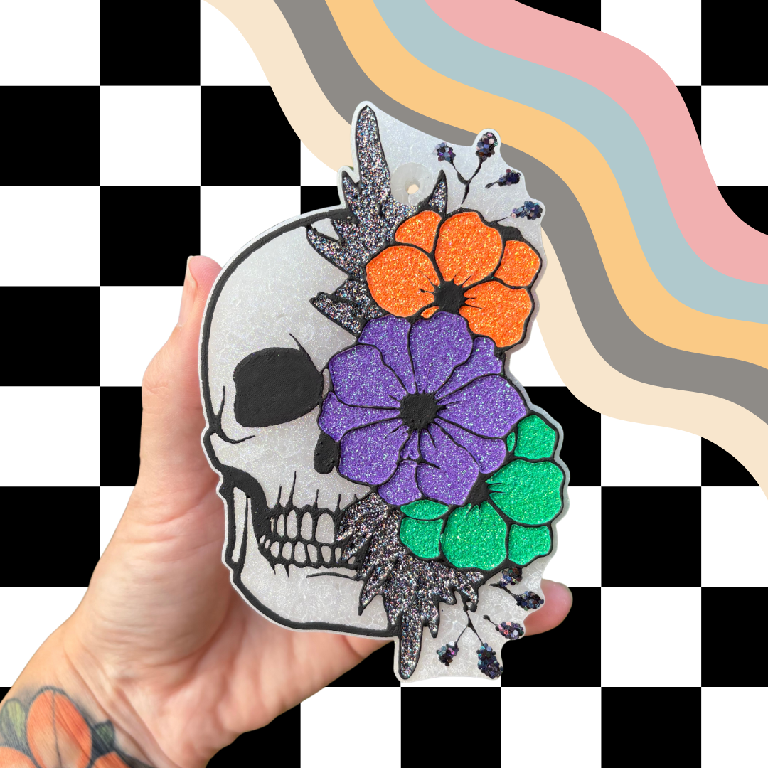 Halloween Floral Skull